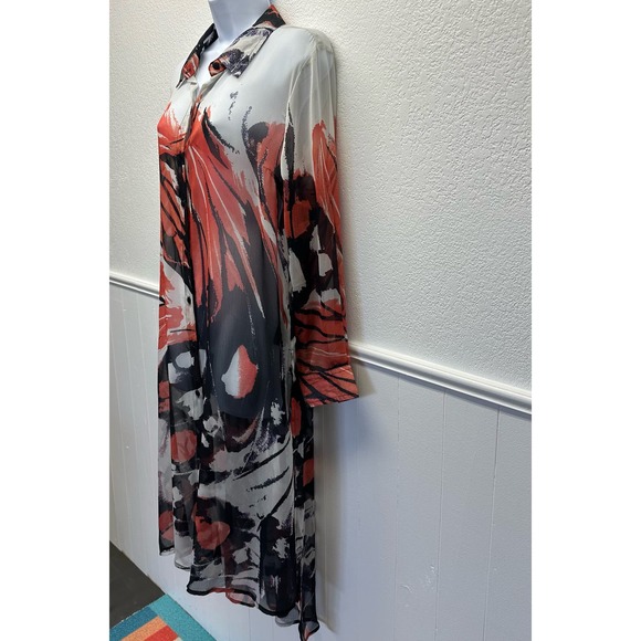 V559, NWT! Liverpool Los Angeles Women’s Sz M Multi-color Button Up Hi-Lo Length - Picture 10 of 16